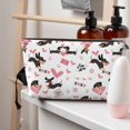 thumbnail image 5 of Toiletry Bag, Dachshund Dog Puppy Pink Love Leather Waterproof Travel Makeup Cosmetic Bag Organizer, Large Capacity Toiletry Bag for Travel Size Toiletries, Skin Care Bag for Women, 5 of 8