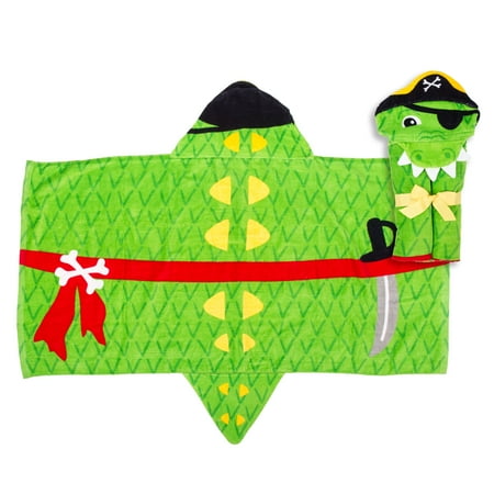 Hooded Towel, Alligator Pirate