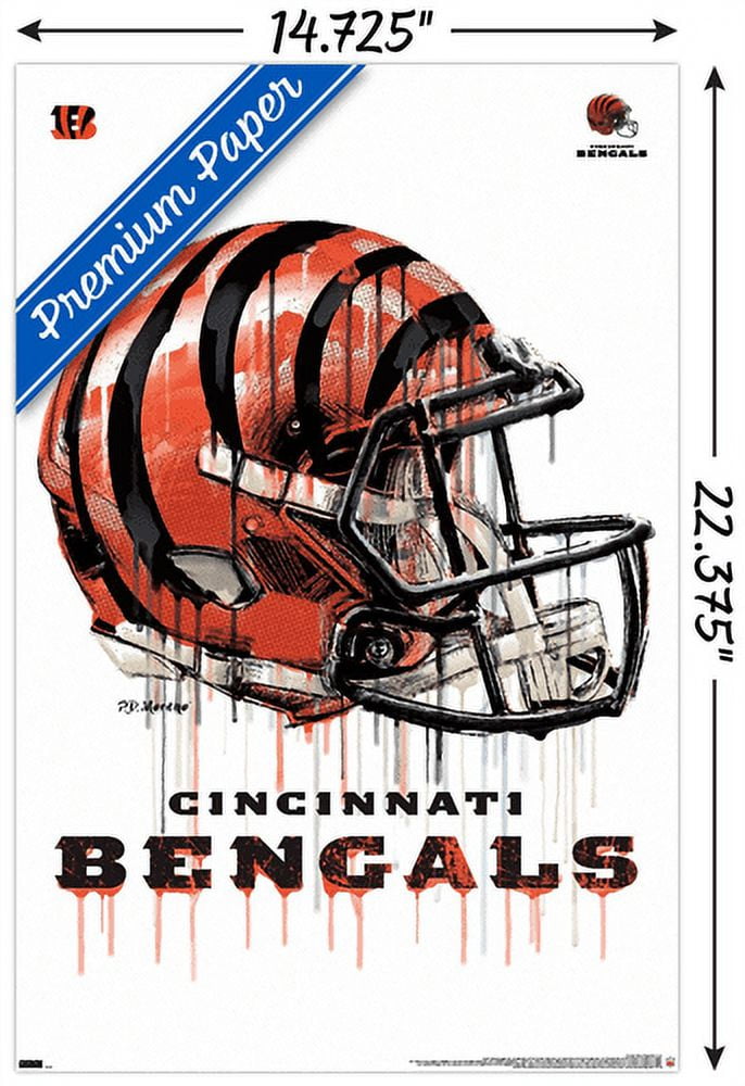 NFL Cincinnati Bengals - Drip Helmet 20 Wall Poster, 14.725" x 22.375"