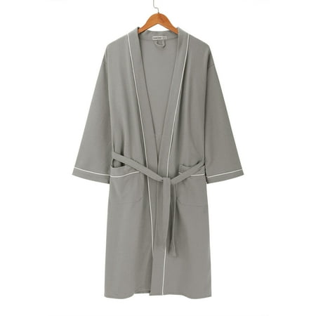 

Cathalem Sheer Robe Women Kimono Robes Long Knit Bathrobe Lightweight Soft Knit Sleepwear Womens Bathrobe with Hood Nightgownnightshirt Grey Large