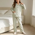 thumbnail image 6 of MKOSPLRT Plaid Pajamas Sets 3-16 Years Long Sleeve Button Down 2 Pieces Nightwear Shirt Pjs Bottoms Soft Lounge Set Sleepwear with Pocket, 6 of 7