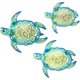 thumbnail image 1 of Set Of 3 Metal Sea Turtle Beach Theme Decor Wall Art Decorations For Indoor Outdoor Bathroom Garden Teal, 1 of 5