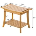 thumbnail image 3 of Gymax Bamboo Shower Seat Bench Bathroom Spa Bath Organizer Stool Storage Shelf, 3 of 10