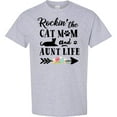 thumbnail image 3 of Inktastic Rockin' the Cat Mom and Aunt Life T-Shirt, 3 of 5