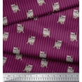 thumbnail image 2 of Soimoi Poly Georgette Fabric Stripe & Cat Animal Printed Craft Fabric by the Yard 42 Inch Wide, 2 of 3