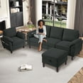 thumbnail image 5 of Soscana Living Room Furniture 2 Piece Set,Sectional Sofa Couch with Storage Ottoman and Accent Chair,Black, 5 of 8