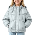 thumbnail image 2 of Atogsazn Childrens Girls Puffer Jacket Kids Casual Full Zip Long Sleeve Coat Thick Warm Winter Outerwear Clothes Green 11-12 Years Fashion, 2 of 5