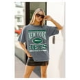 thumbnail image 3 of Women's Gameday Couture  Gray New York Jets Oversized Classic Grind Washed T-Shirt, 3 of 4