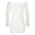 thumbnail image 7 of Evening Dresses Women's Wedding Dresses Women White Lace Mini Dress with Long Sleeves and Off-Shoulder Neckline, 7 of 7