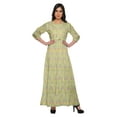 thumbnail image 1 of Moomaya Robe Longue à Col Rond à Manches 3/4 pour Femmes Grande Taille Vêtements d'Été, 1 of 3