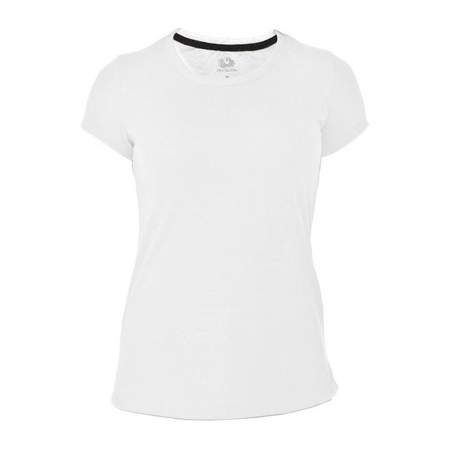 Playera Fruit Of The Loom para Mujer, Cuello Redondo Manga Corta Blanco Talla EG