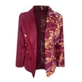 thumbnail image 4 of Women Buttons Long Sleeve Print Pockets Office Coat Cardigans Suit Jacket Outwear Top, 4 of 5