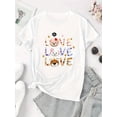 thumbnail image 4 of Women's Casual Love Animal Graphic Tee - Round Neck Short Sleeve, Comfortable Polyester Blend, Playful Summer Top for Casual Attire, Everyday Fashion Top | Playful Graphic Tee | Stretchy Fabric Top, 4 of 8
