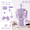 Purple, variant on Tumbler Accessories Set Compatible with Stanley 40 oz 30 oz, 9 PCS Purple Cup Decor Kit with Silicone Boot, Bow Straw Topper, Handle Charms