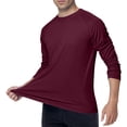 thumbnail image 6 of Sun Shirt UPF 50+ Men's UPF 50+ Long Sleeve Shirt UV Protection Athletic Fishing Swimming Lightweight Shirts Crew Neck Quick Dry T-Shirts Rash Guards,Wine 2XL, 6 of 6