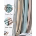 thumbnail image 3 of Blue Pink Cream Stripe Kitchen Curtains Farmhouse Vintage Wooden Cafe Short Curtains for Bathroom Blackout Window Curtain Grommet Small Window Treatment Tier Drapes for Bedroom Living Room 52"x45"x2, 3 of 9