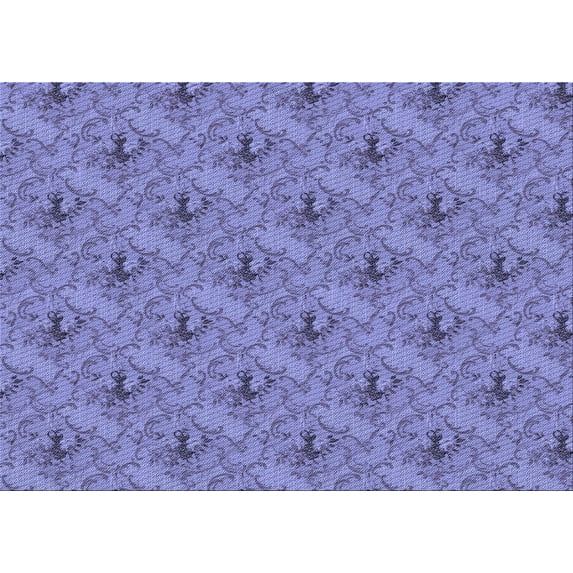 Ahgly Company Machine Washable Indoor Rectangle Transitional Slate Blue Area Rugs, 7' x 9'