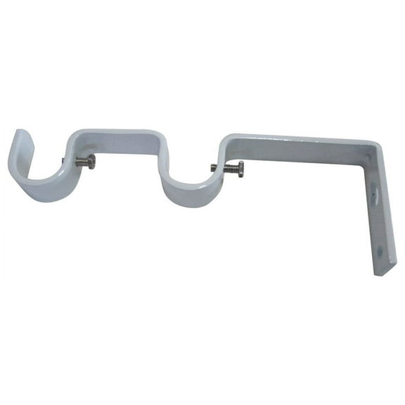 Urbanest Double Curtain Rod Bracket 3/4"-5/8", Glossy White