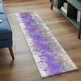thumbnail image 3 of Runner Rug 2 x 6 Ft, Purple Grey Abstract Washable Non-Slip Floor Mat for Kitchen Hallway/Entryway, Gradient Geometric Graffiti Modern Art Long Kitchen Runner Area Rugs for Living Room, Low-Profile, 3 of 8