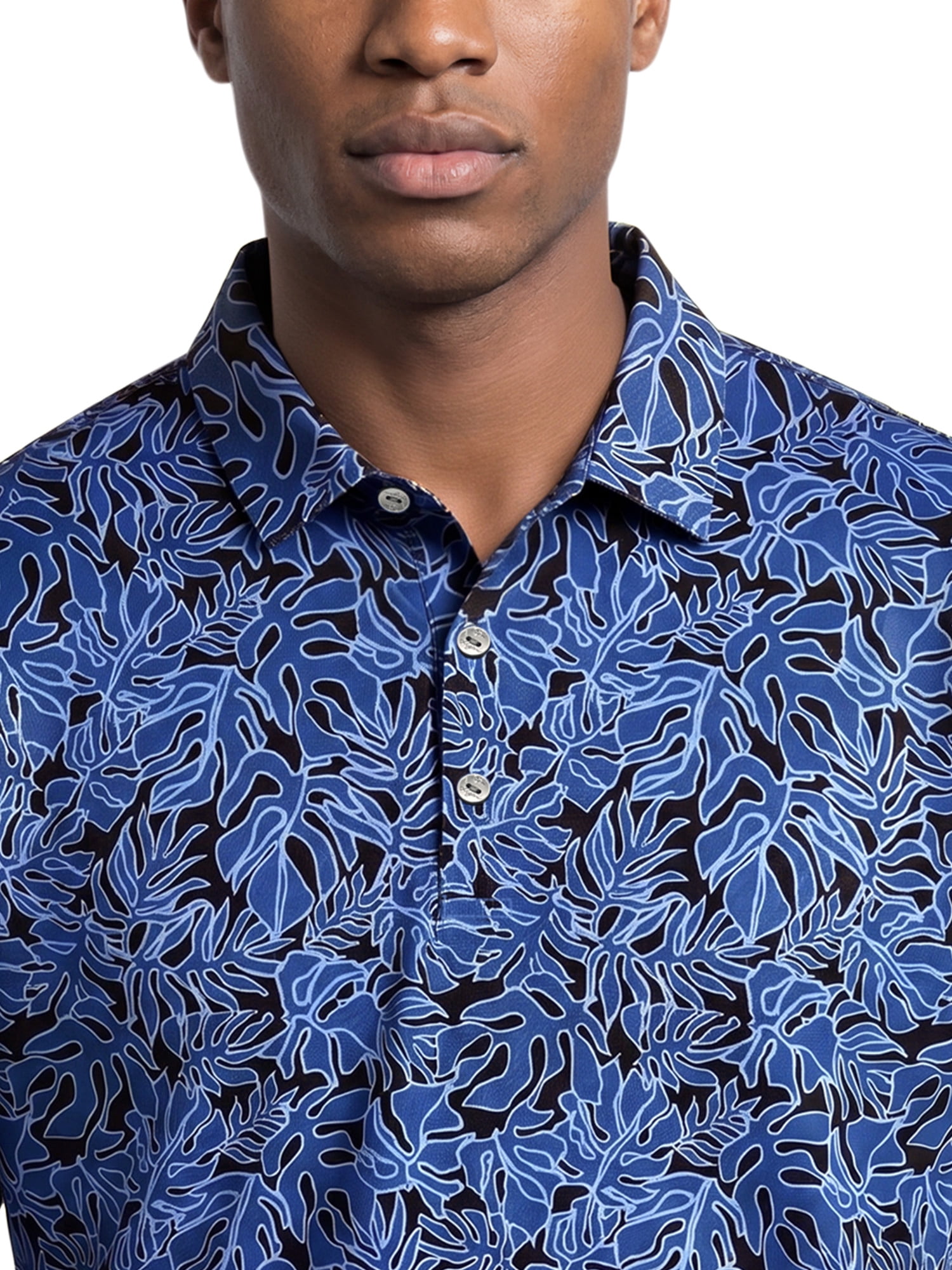 Ben Hogan Performance Men's & Big Men's Tropical Print Short Sleeve Polo Shirt, up to 5XB