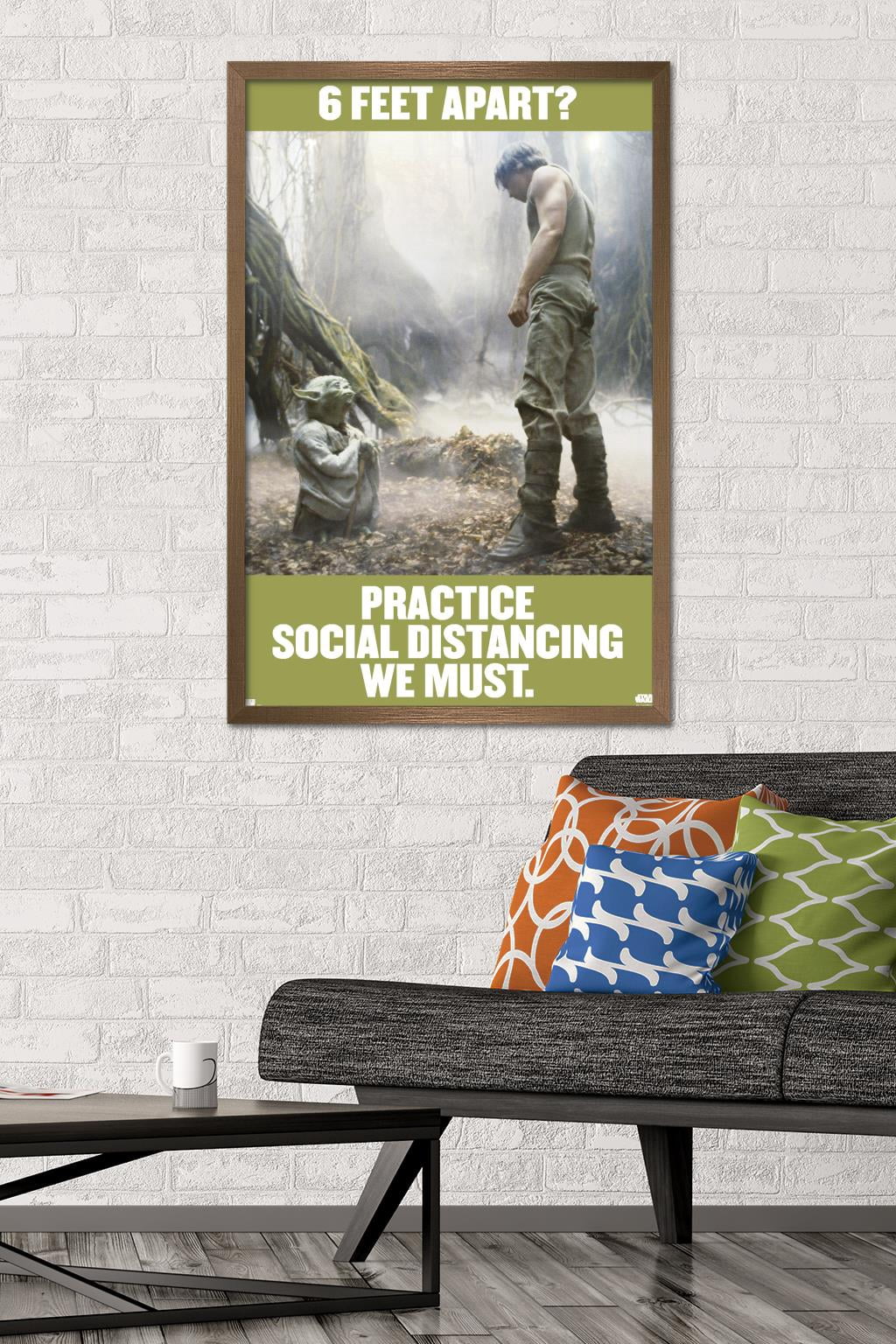 Star Wars: Saga - Luke and Yoda Social Distancing Wall Poster, 22.375" x 34", Framed
