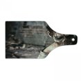 thumbnail image 1 of Zombie Cutting Board, Dead Person in Ruined House with Creepy Looking Murder Killing Scary Print, Decorative Tempered Glass Cutting and Serving Board, Wine Bottle Shape, Taupe Peach, by Ambesonne, 1 of 1