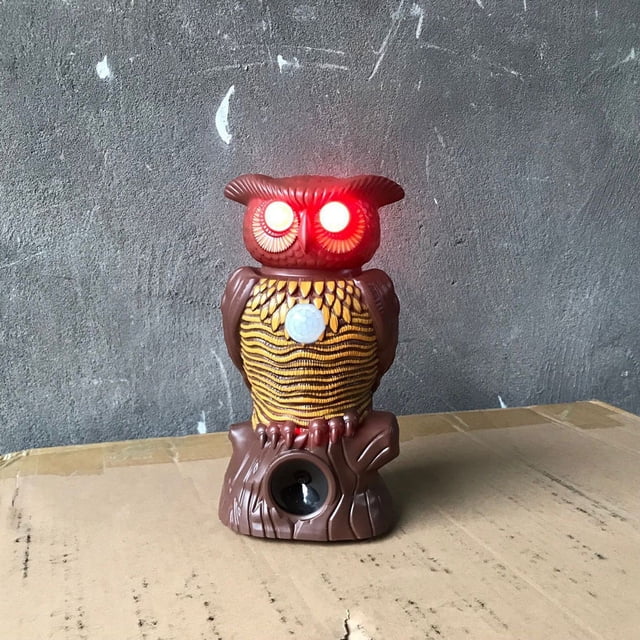 Repelente de palomas, espantapájaros antipalomas, repelente de búhos falsos con ojos reflectantes para protección de plantas