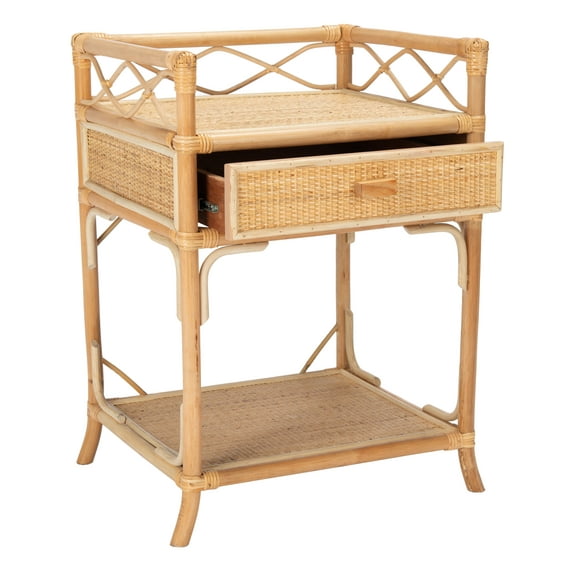 SAFAVIEH Rumi Coastal 1 Drawer 1 Shelf Nightstand, Natural