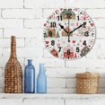 thumbnail image 3 of Yayeee 10" Wall Clock Battery Operated Quartz Round Silent Non-Ticking Home Decor,Red Nordic Christmas House, 3 of 6