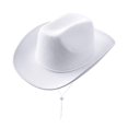 thumbnail image 2 of Cowgirl Hats Western Cowboy Hat Decor Western Cap Costume Accessories Jazz Hat Sun Hat for Club Carnival Unisex Adults Role Play Performance white, 2 of 8