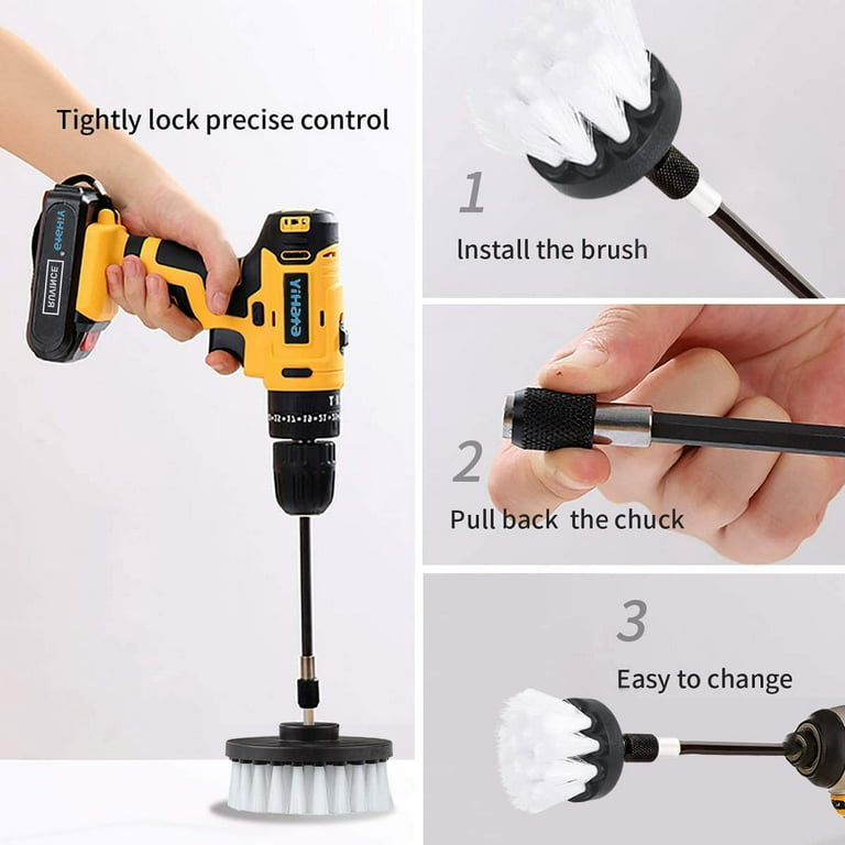 Power Drill Brush Attachment - Grout Cleaner For Tile Floors Drill