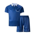 thumbnail image 4 of RUTAYY Men's Outfits Summer Beach Casual Zipper Short Sleeve Tshirts Shorts 2 Piece Daily Wear Elegant Holiday Clothing Sets, 4 of 9
