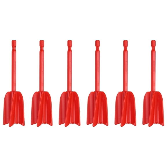 Uxcell 6Pcs Silicone Resin Mixer Paddles, 4.9" ABS Plastic Paint Stirrers Paint Mixer Drill Attachment Epoxy Stirrer for Resin Silicone Paddle Works with 1/4" Hex Shank, Red
