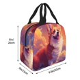 thumbnail image 2 of Yiaed Sunset Cloud Corgi Print Insulated Lunch Bag Reusable Cute Tote Lunch Box, Leakproof Cooler Lunch Bags for Work Office Travel School Picnic, 2 of 5