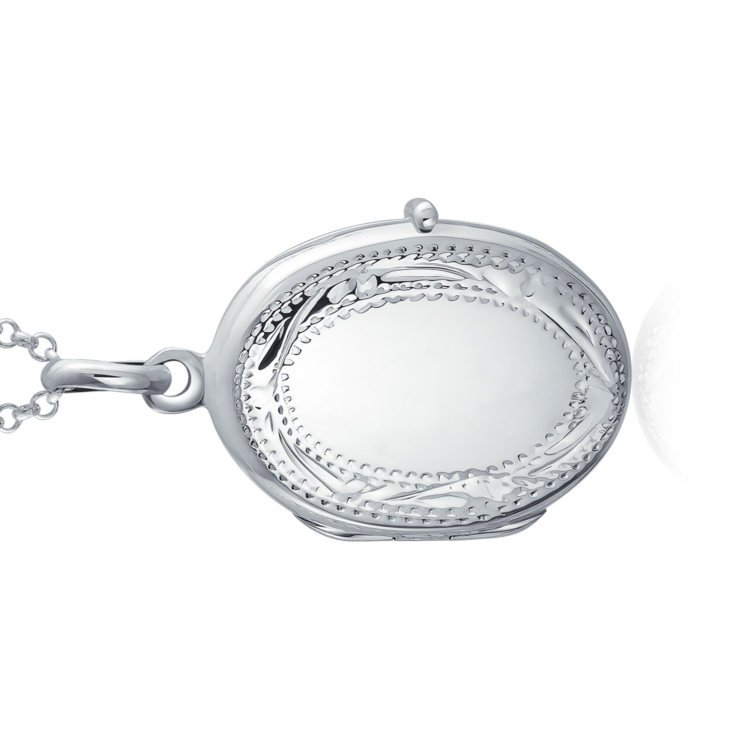 Solid 925 Sterling Silver Vintage Oval Locket Necklace for Hair, Photo,  Keepsake