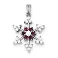 thumbnail image 1 of Sterling Silver Fuschia CZ Snowflake Charm QP1126 (28mm x 18mm), 1 of 2