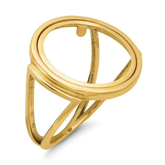 14K Yellow Gold Ring Band Themed Holds 1 10oz American Eagle coin Product does not include