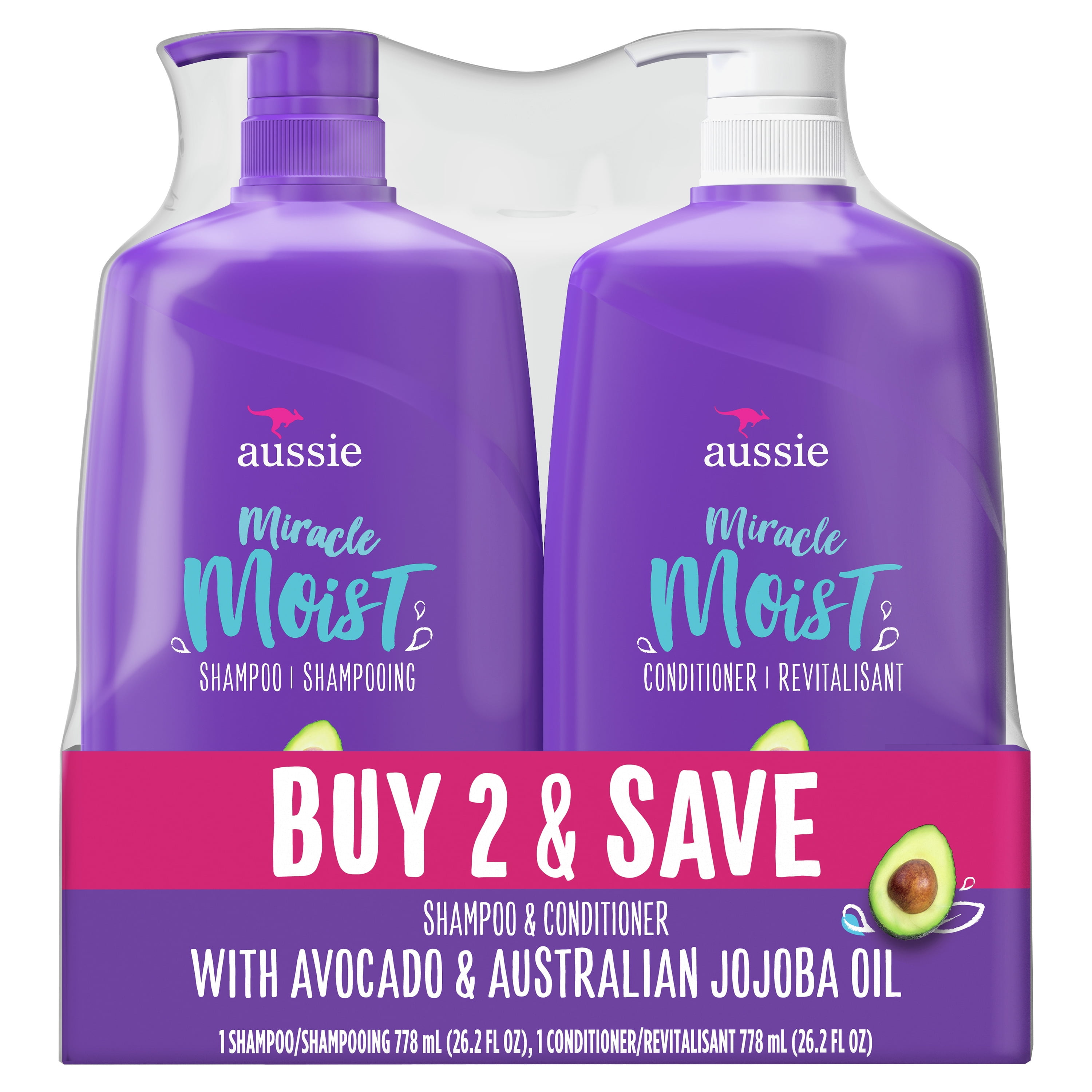 Aussie Moist Shampoo and Conditioner Hair 26.2 fl oz - Walmart.com