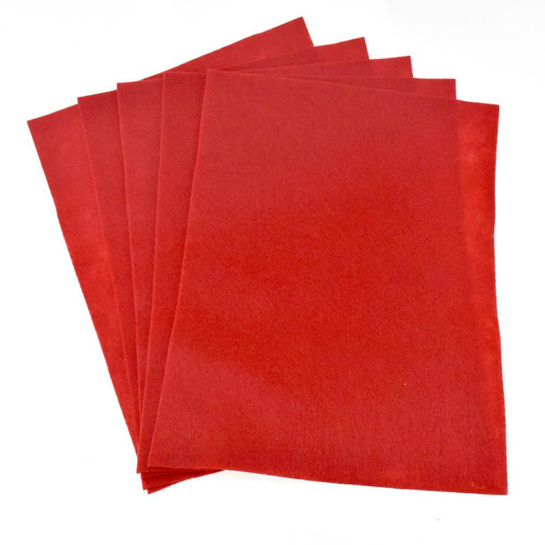 Homeford Premium Craft Felt Sheets, 8-1/2-Inch x 11-Inch, 5-Count Red