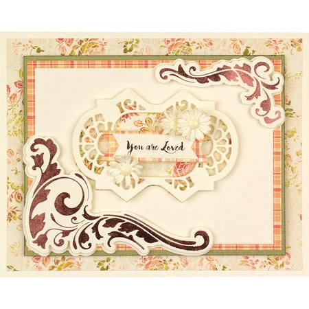 Spellbinders Amazing Papers Grace Glimmer Hot Foil Plate-Guilded Leaves Shaped Panel