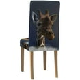 thumbnail image 4 of RYLABLUE Giraffe Pattern Stretch Chair Cover Protector Seat Slipcover for Dining Room Hotel Wedding Party Set of 6, 4 of 5