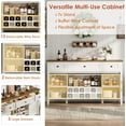 thumbnail image 4 of Farmhouse 59" Buffet Cabinet with Sliding Barn Door, 33.4" Tall Wood Rustic Sideboard with 3 Drawer, Adjustable Shelf and Removable Wine Rack for Dining Room, Kitchen, Living Room, White, 4 of 7