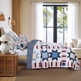 thumbnail image 3 of 3 Pieces Quilt Set Soft Modern Style Star Rectangle Pattern Bedspread Set Lightweight Bedspread Set, 3 of 8