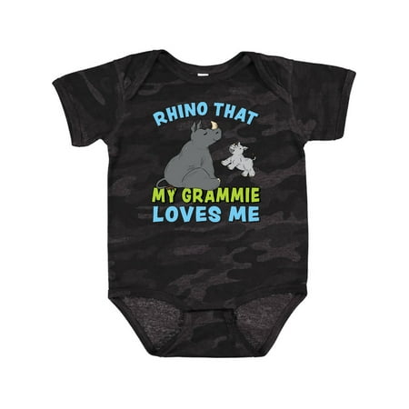 

Inktastic Rhino That My Grammie Loves Me with Cute Rhinos Gift Baby Boy or Baby Girl Bodysuit