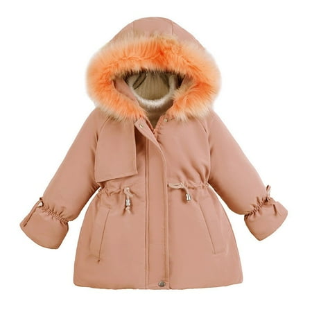 

AIMAOMI Kids Toddler Baby Girls Winter Warm Thick Long Sleeve Padded Hooded Clothes Coat Jacket H