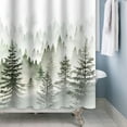 thumbnail image 3 of Lfeey Forest Shower Curtain, Misty Tree Bathroom Waterproof Shower Curtain with 14 Hooks, 72x84 inch, 3 of 5