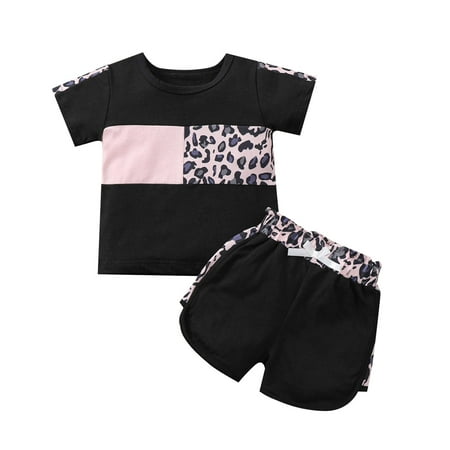 

ZMHEGW Baby Boys Short Sleeve Leopard Print T-Shirt Shorts Outfits Set Baby Summer Autumn Clothing