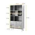 thumbnail image 2 of 3-Tier Bookshelf with 2 Doors, 67.32 Inch Tall Bookcase, Wood Bookcase Storage Cabinet for Books Photos, Large Display Shelves for Living Room Bedroom Home Office, Easy to Assemble, Coffee, 2 of 7