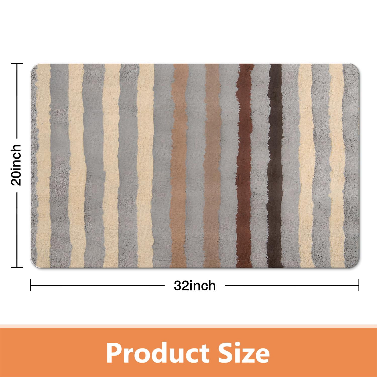 Enhance Your Bath with our 20x32in Striped Microfiber Bathroom Rugs – Ultra-Plush, Highly Absorbent Bath Mat, Anti-Slip, Machine Washable for Tub & Shower