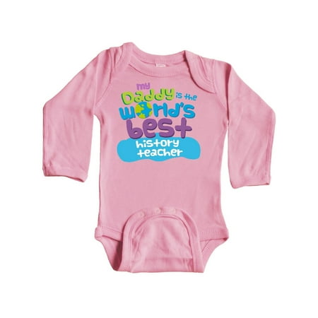 

Inktastic World’s Best History Teacher Daddy Gift Baby Boy or Baby Girl Long Sleeve Bodysuit
